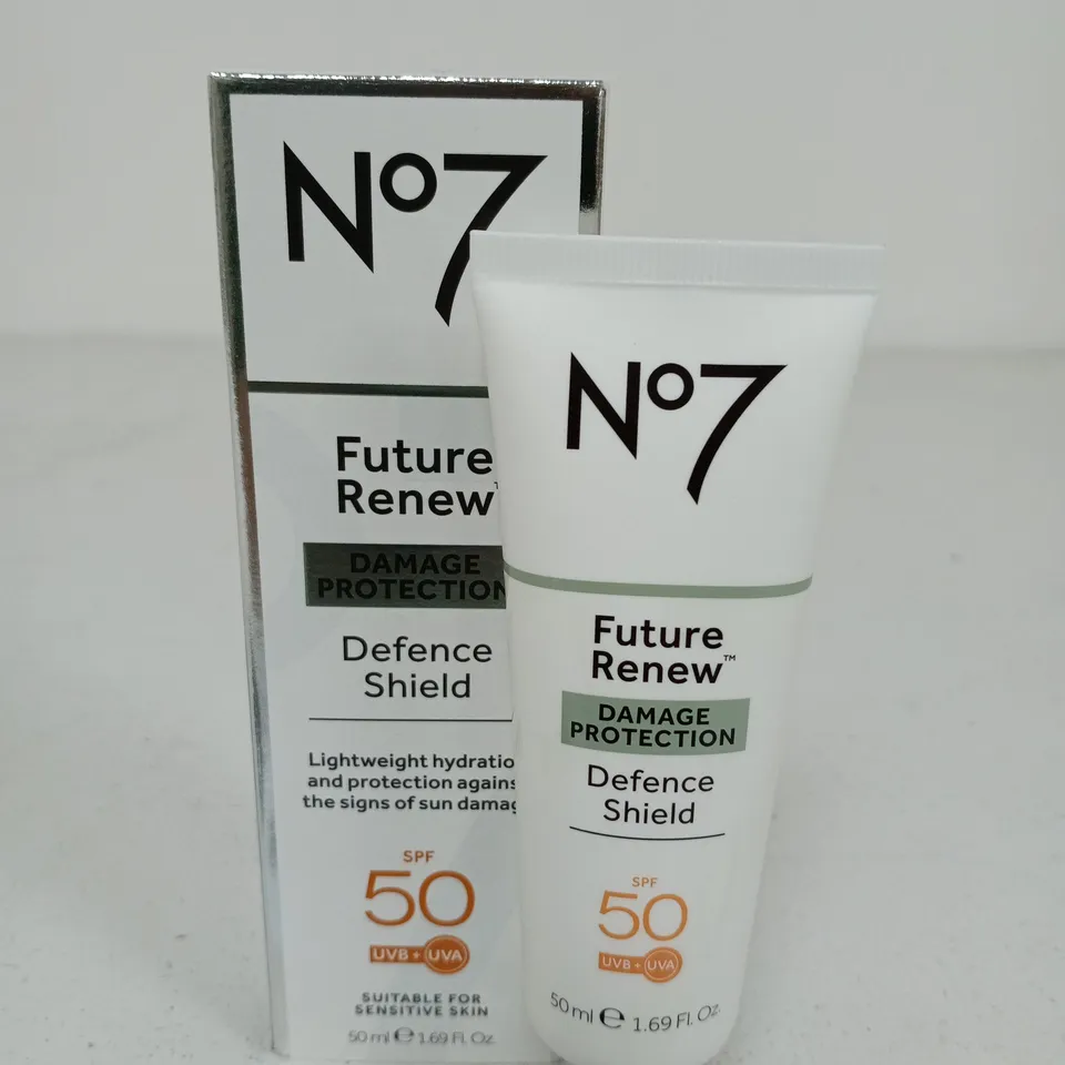 NO7 FUTURE RENEW DEFENCE SHIELD SPF 50 SUNSCREEN – 50 ML – BOXED