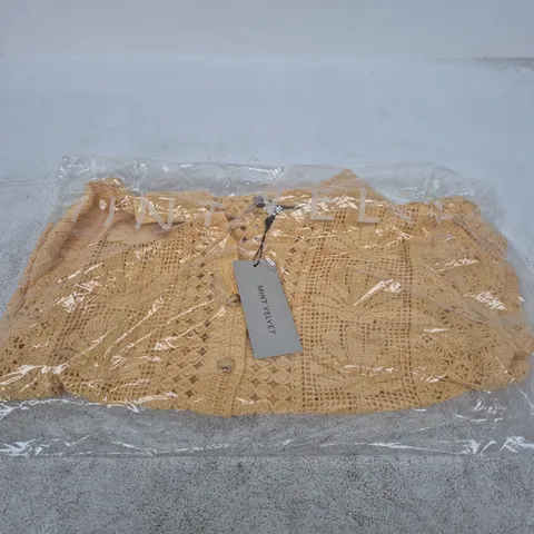 MINT VELVET YELLOW SHELL CROCHET SHIRT – UK SIZE M