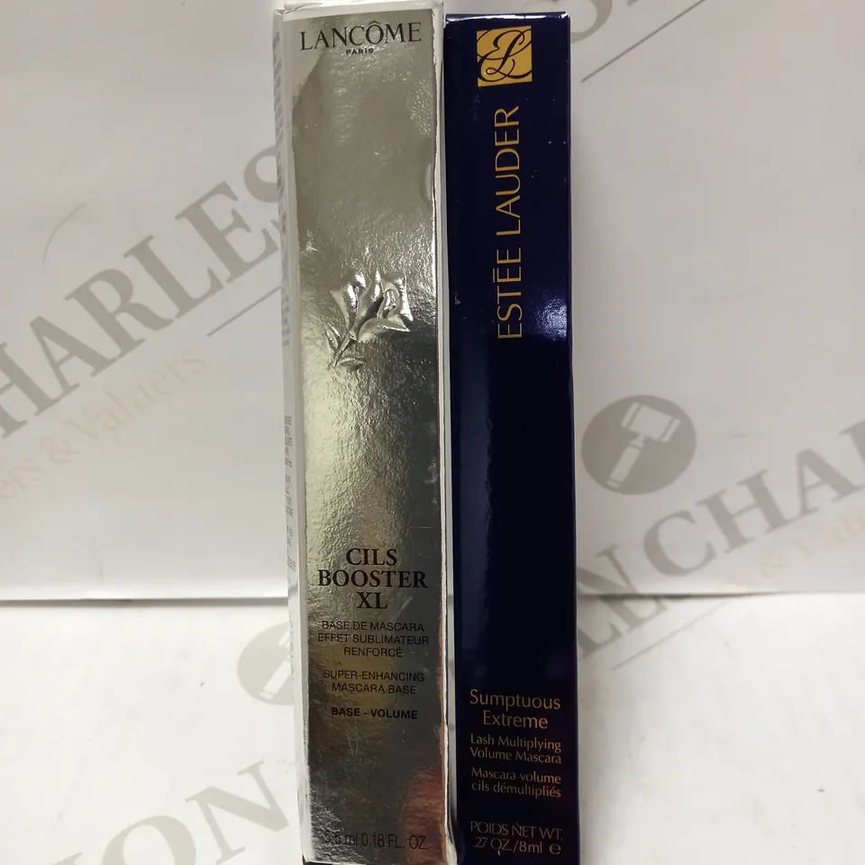LOT OF 2 LANCOME CILS BOOSTER XL SUPER ENHANCING MASCARA - BLACK & ESTEE LAUDER SUMPTUOUS EXTREME MASCARA - BLACK 