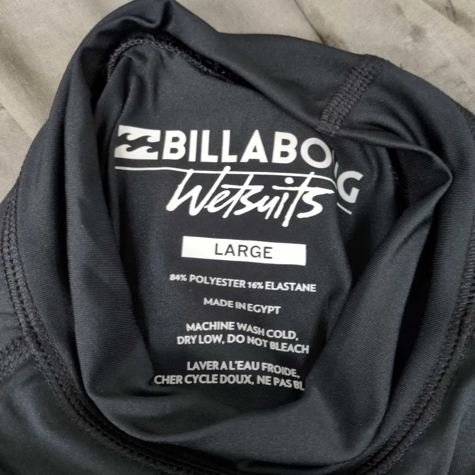 BILLABONG WETSUITS RASHGUARD TOP – BLACK, LARGE BILLABONIC
