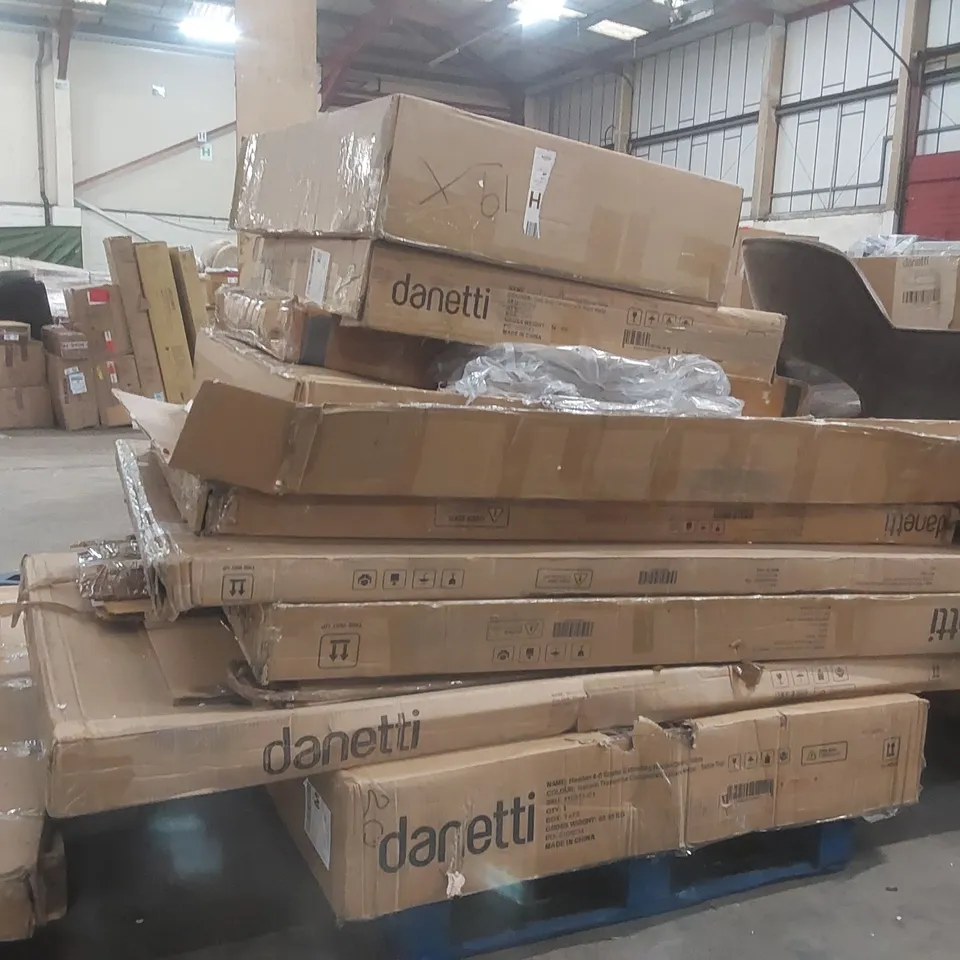 PALLET CONTAINING A VERY LARGE QUANTITY OF ASSORTED DANETTI FURNITURE PARTS