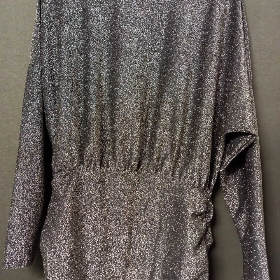 RIVER ISLAND 90S ICON DRESS IN GOLD SPARKLE EFFECT - UK 16