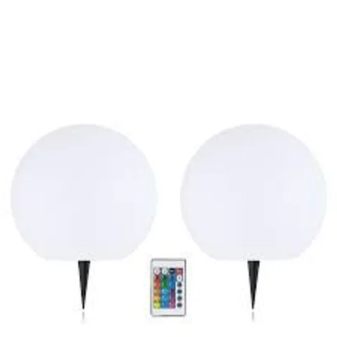 GARDEN REFLECTIONS SET OF 2 25CM SOLAR WHITE OR COLOUR CHANGING ORBS