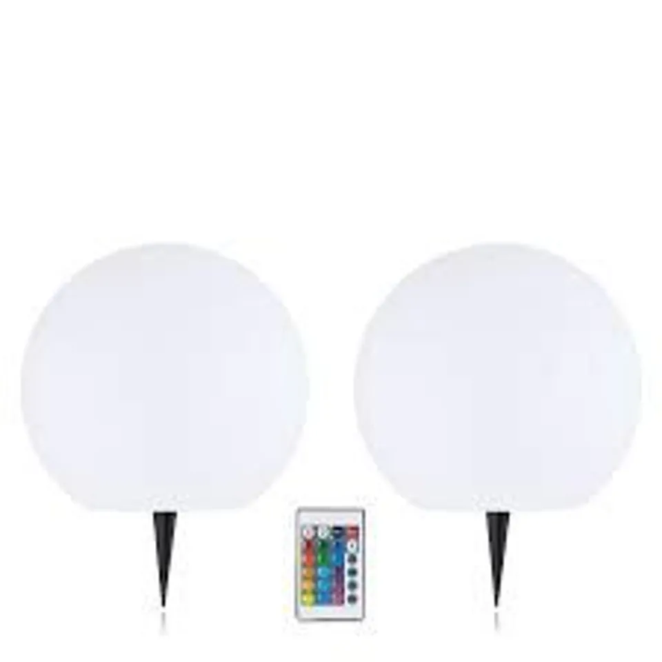 GARDEN REFLECTIONS SET OF 2 25CM SOLAR WHITE OR COLOUR CHANGING ORBS