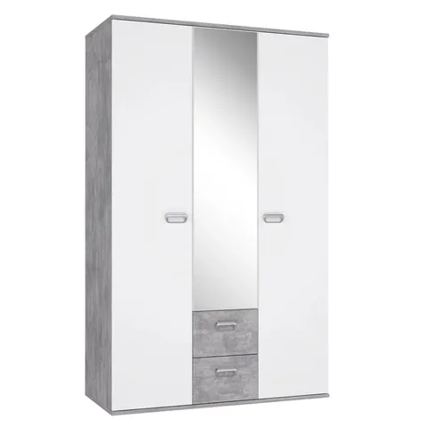 BOXED BEARUP 2 DOOR WARDROBE - LIGHT GREY (3 BOXES)