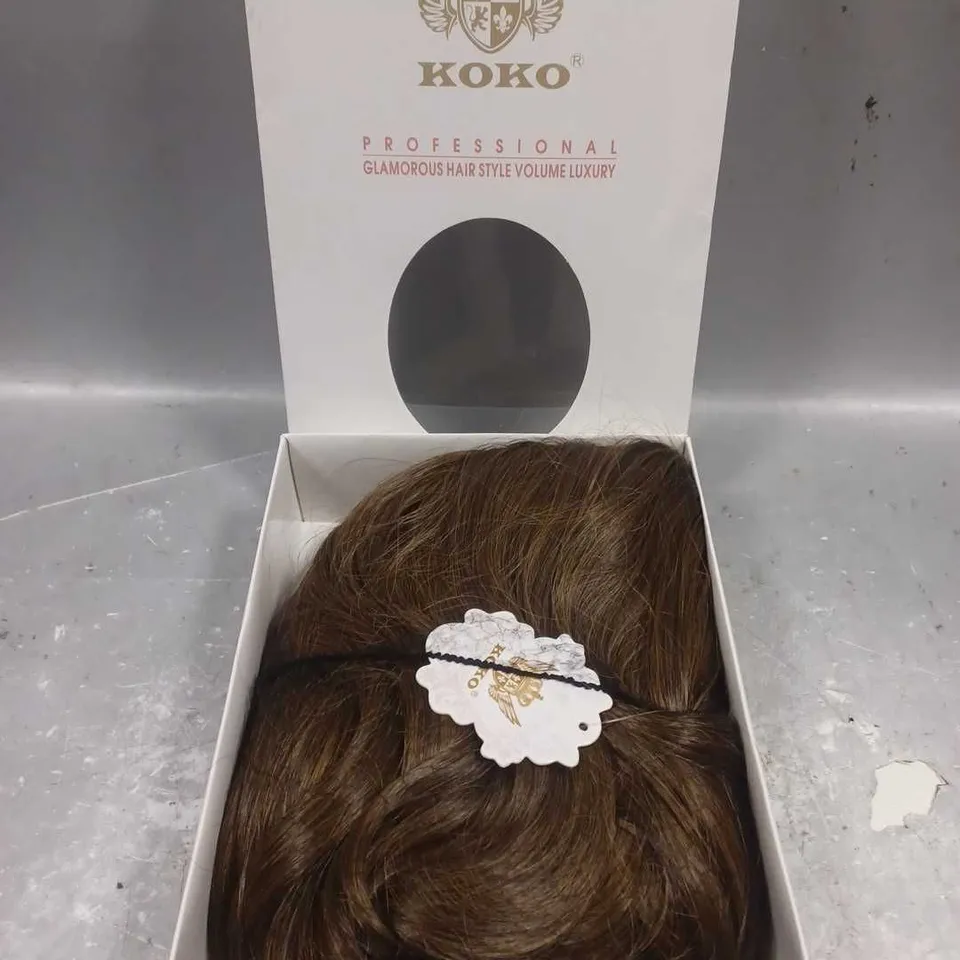 BOXED KOKO EVA WIG IN DARK BROWN & CARAMEL