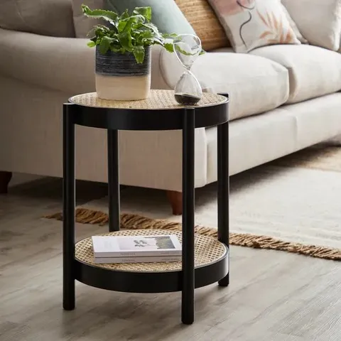 BOXED CANCUN ROUND SIDE TABLE BLACK (1 BOX)