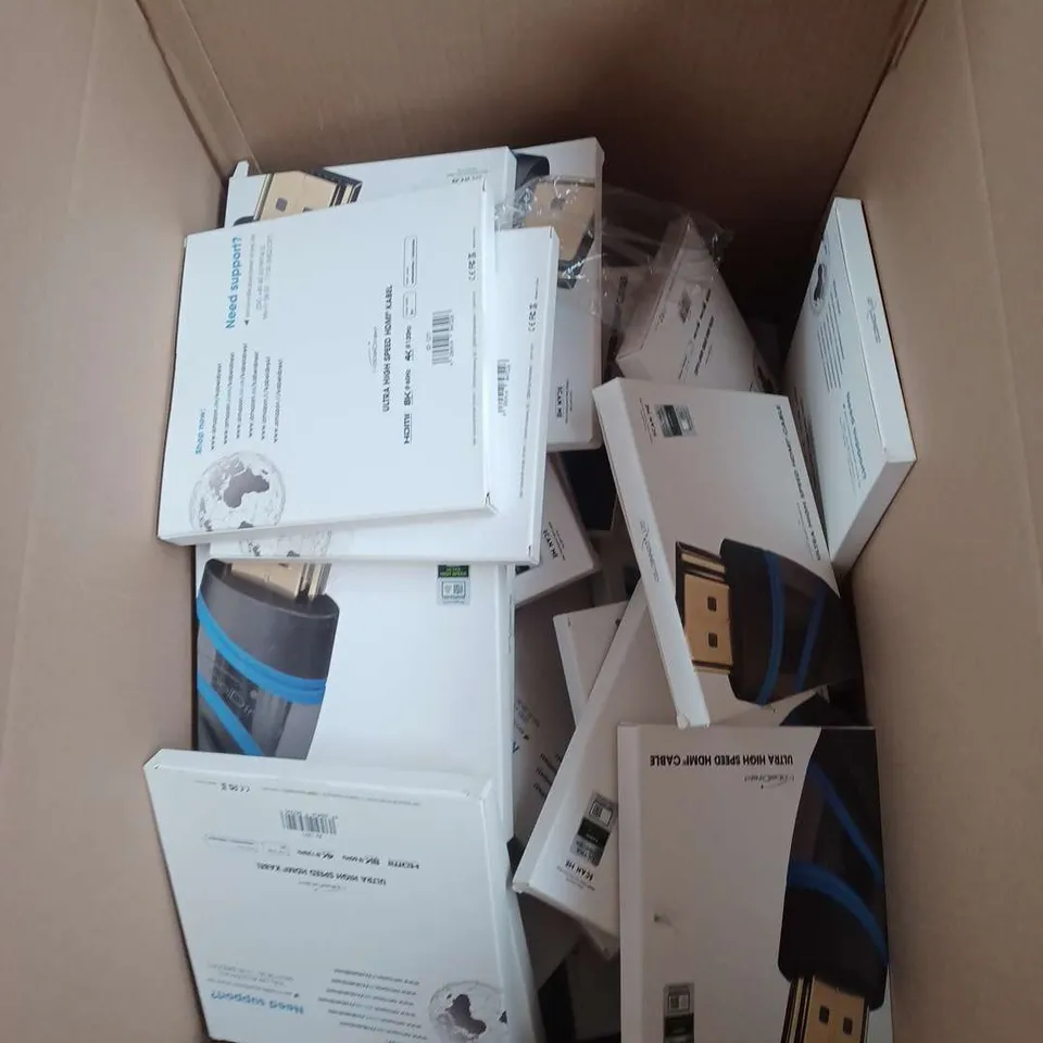 LARGE BOX OF APPROXIMATELY 30 KADELDIREKT ULTRA HIGH SPEED HDMI CABLES