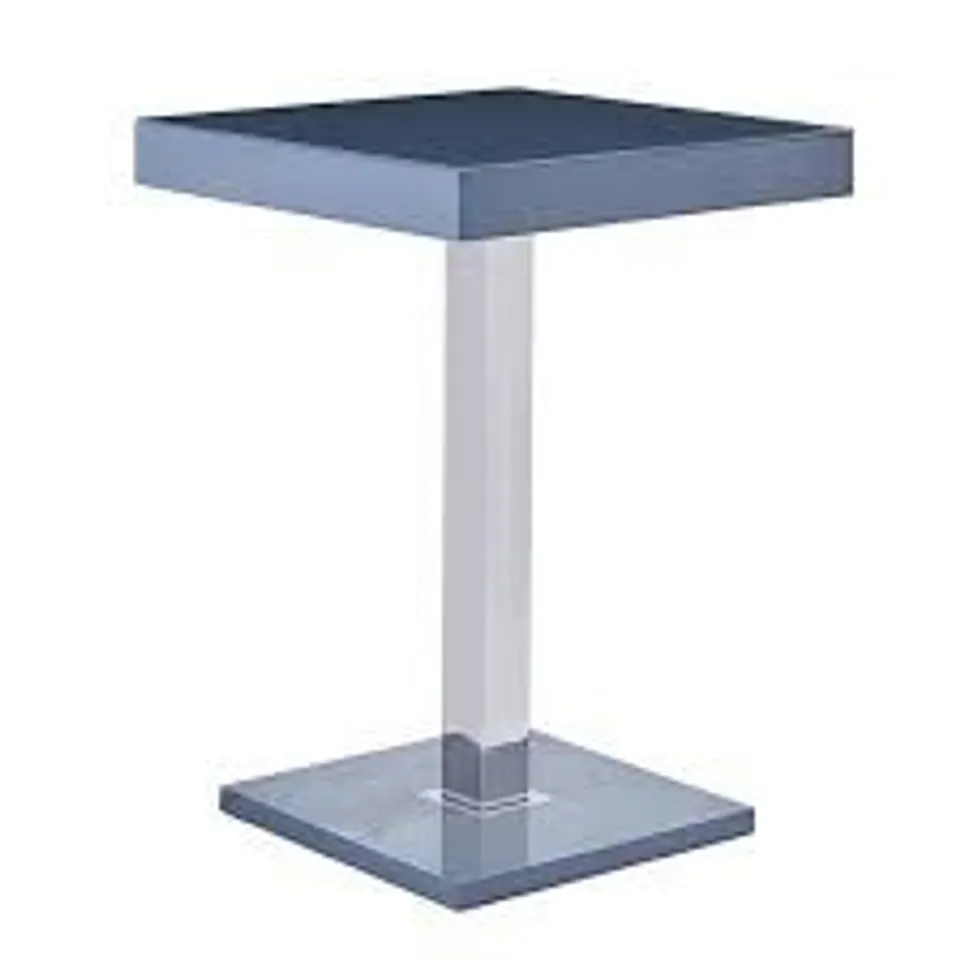 BRAND NEW BOXED TOPAZ GREY HIGH GLOSS BAR TABLE WITH GLASS TOP (2 BOXES)