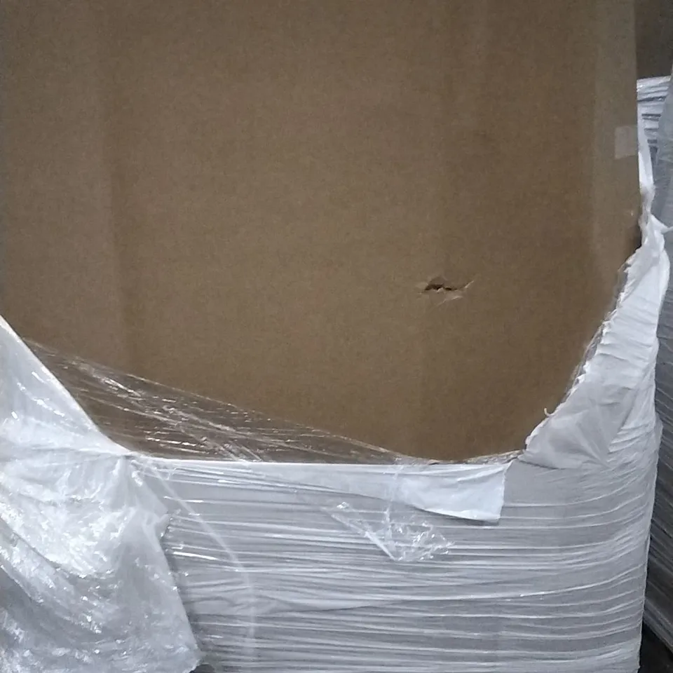 PALLET OF ASSORTED ITEMS INCLUDING FOLDING CAT LITTER BOX, FAMILY TENT, LONG ARM TV WALL MOUNT, YELLOW LUGGAGE CARRIER AND RED LANTERN