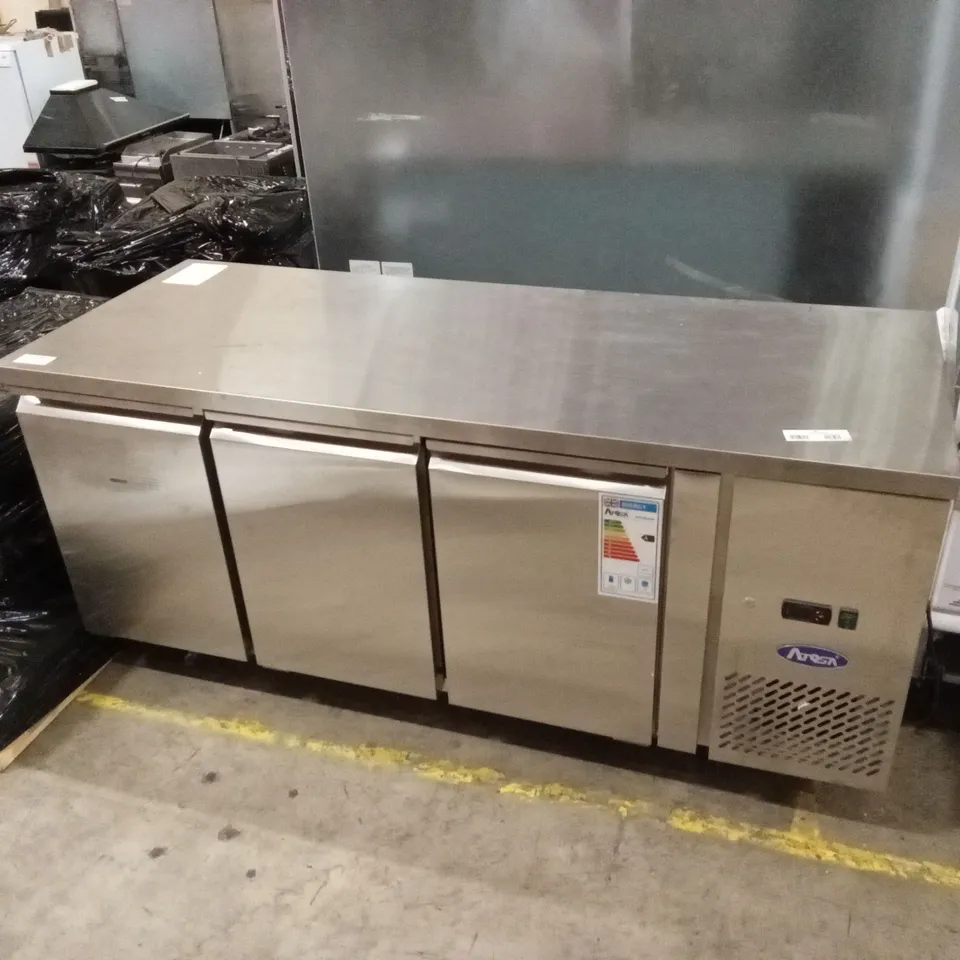 ATOSA 3 DOOR COMMERCIAL STAINLESS STEEL COUNTER FRIDGE - EPF3432GR