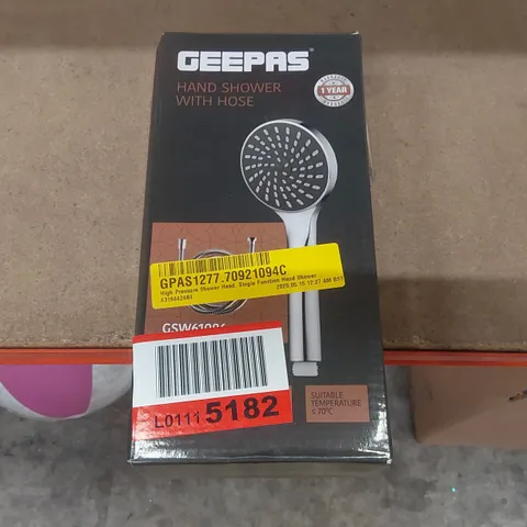 BOXED HIGH PRESSURE SHOWER HEAD, SINGLE FUNCTION HAND SHOWER