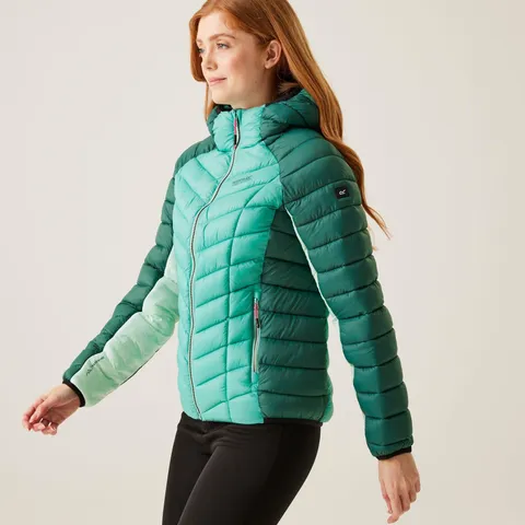 BRAND NEW REGATTA HOODED DALENT RAIN FOREST GREEN WOMEN'S DOWN JACKET SIZE 12