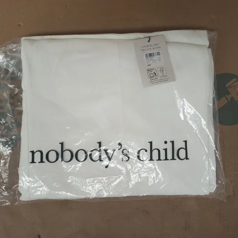 BAGGED NOBODY'S CHILD PETITE JAX TROUSERS IN WHITE SIZE UK 8