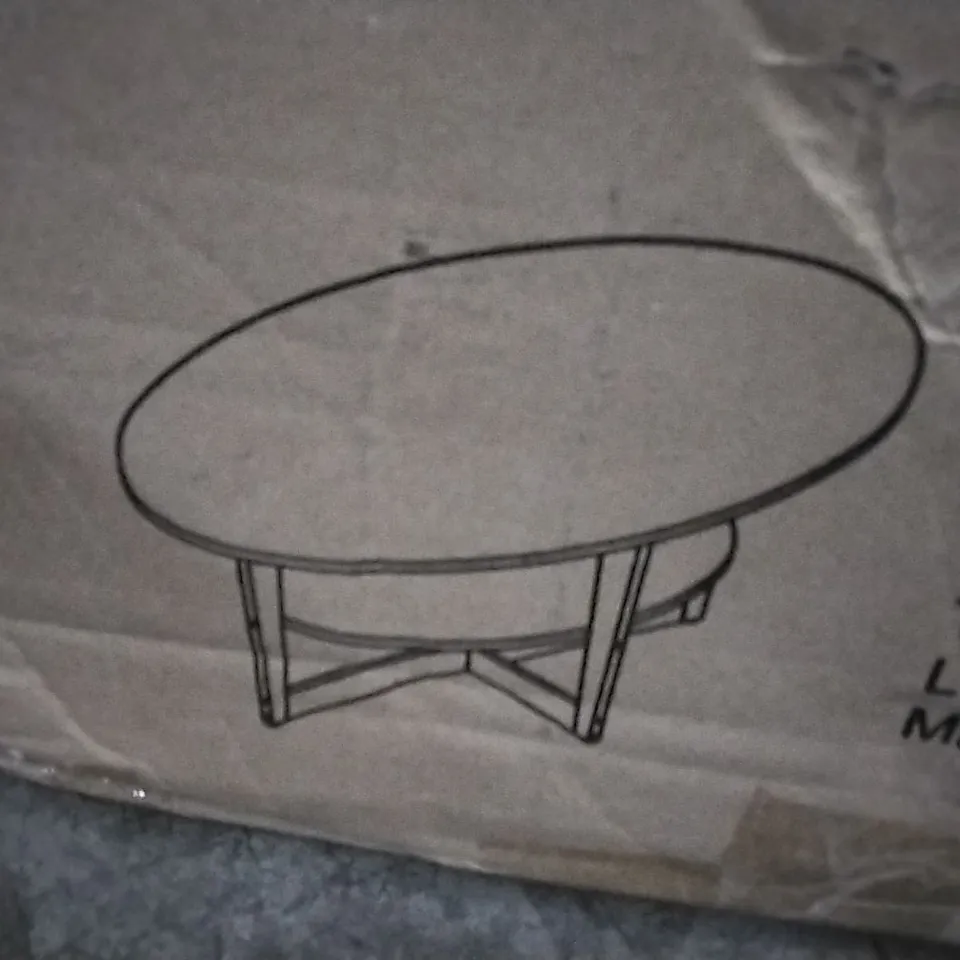 BOXED BERNADEU ROUND COFFEE TABLE WITH SHELF WALNUT 