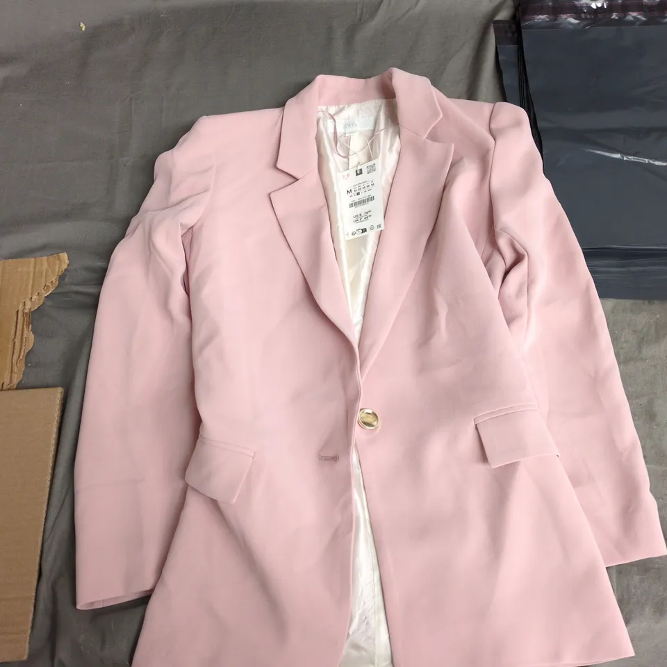 ZARA PINK BLAZER – WOMEN'S – EU/USA M – MADE IN MOROCCO