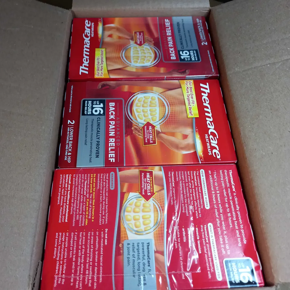BOX OF 12 THERMACARE HEATWRAPS 
