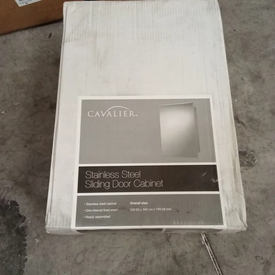 BOXED CAVALIER STAINLESS STEEL SLIDING DOOR CABINET