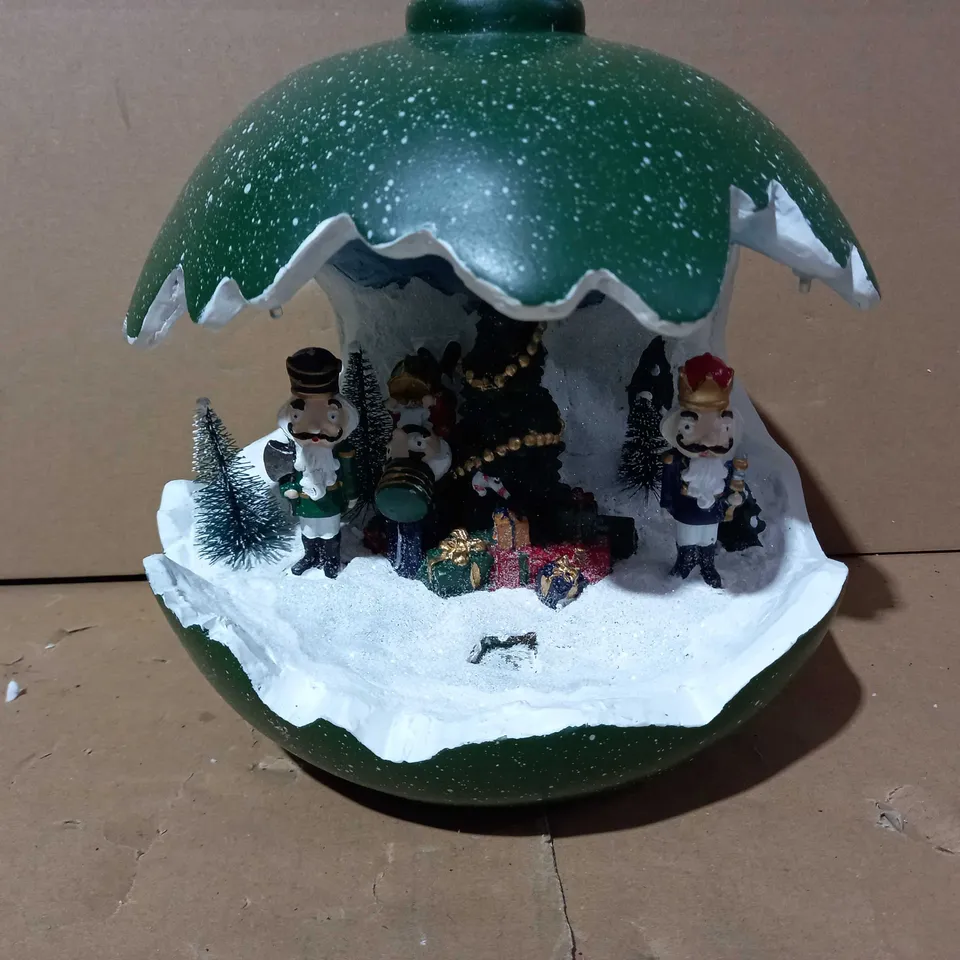 SANTAS EXPRESS PRE-LIT SPHERE WITH CHRISTMAS CHARACTER SCENE