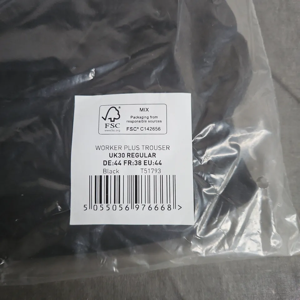 WORKER PLUS TROUSER – UK30 REGULAR, BLACK