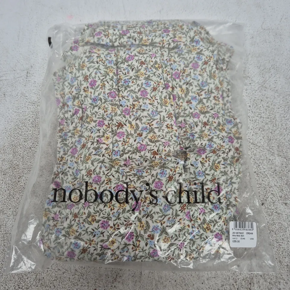 BAGGED NOBODY'S CHILD MILA MIDI SKIRT – FLORAL PRINT, UK12 (EU40)