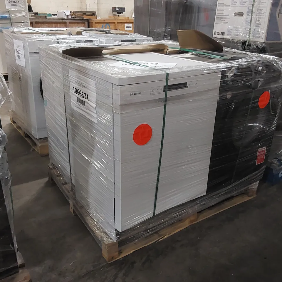 PALLET OF APPROXIMATELY 4 UNPROCESSED RAW RETURN WHITE GOODS TO INCLUDE;