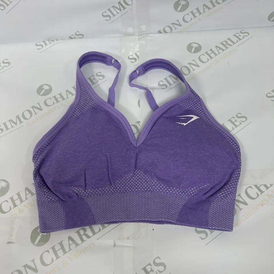 GYMSHARK SPORTS BRA IN PURPLE SIZE SMALL