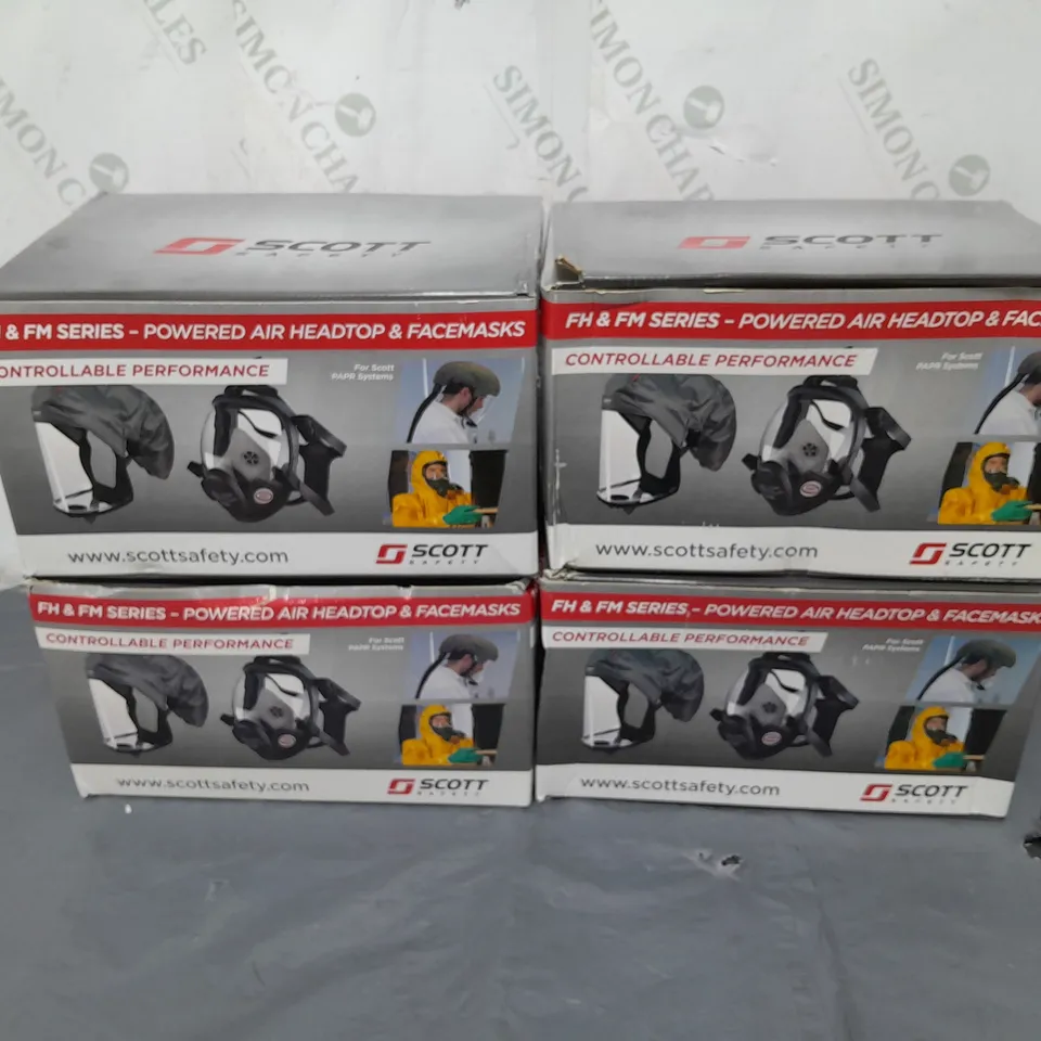 4X SCOTT SAFETY POWERED AIR HEADTOP & FACEMASK