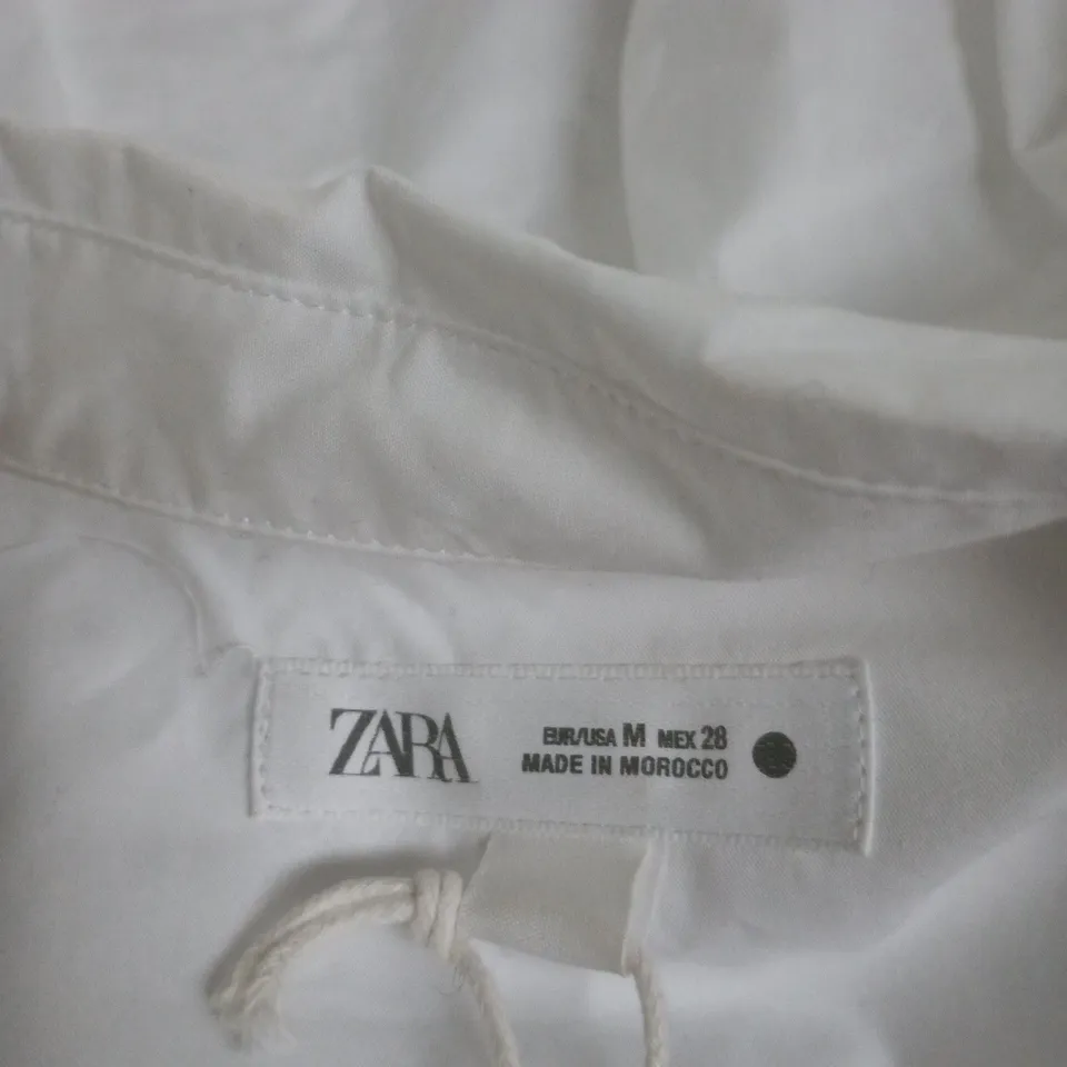 ZARA WHITE BUTTON-FRONT SHIRT BLOUSE – WOMEN’S UK M (US/MEX M)