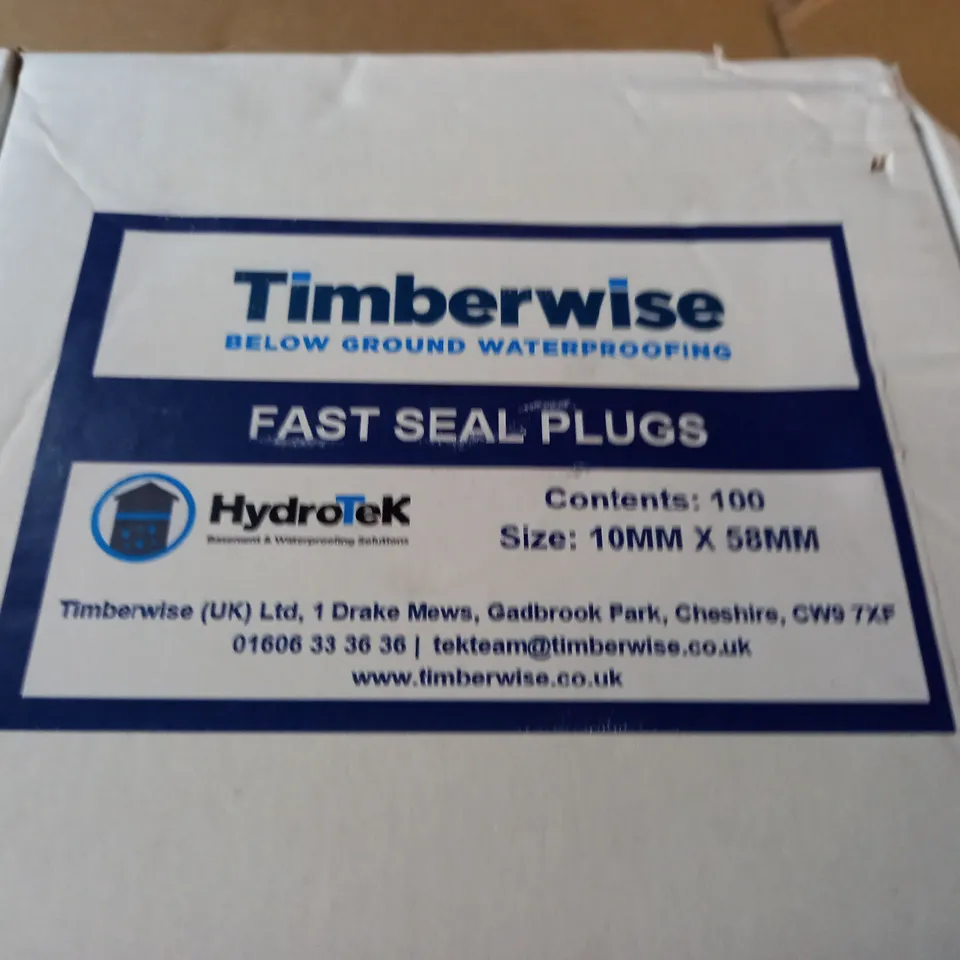 BOX OF 100 TIMBERWISE FAST SEAL PLUGS - 10 X 58MM