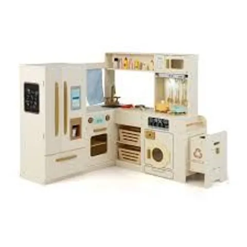 BOXED COSTWAY BEIGE CORNER KITCHEN PLAYSET FRIDGE