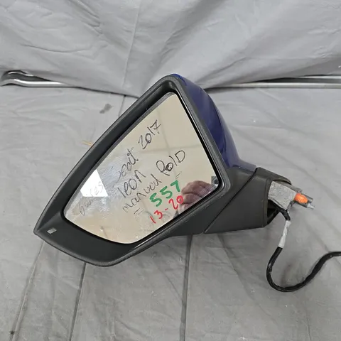 SEAT LEON BLUE EXTERIOR WING MIRROR ASSEMBLY WITH WIRING HARNESS