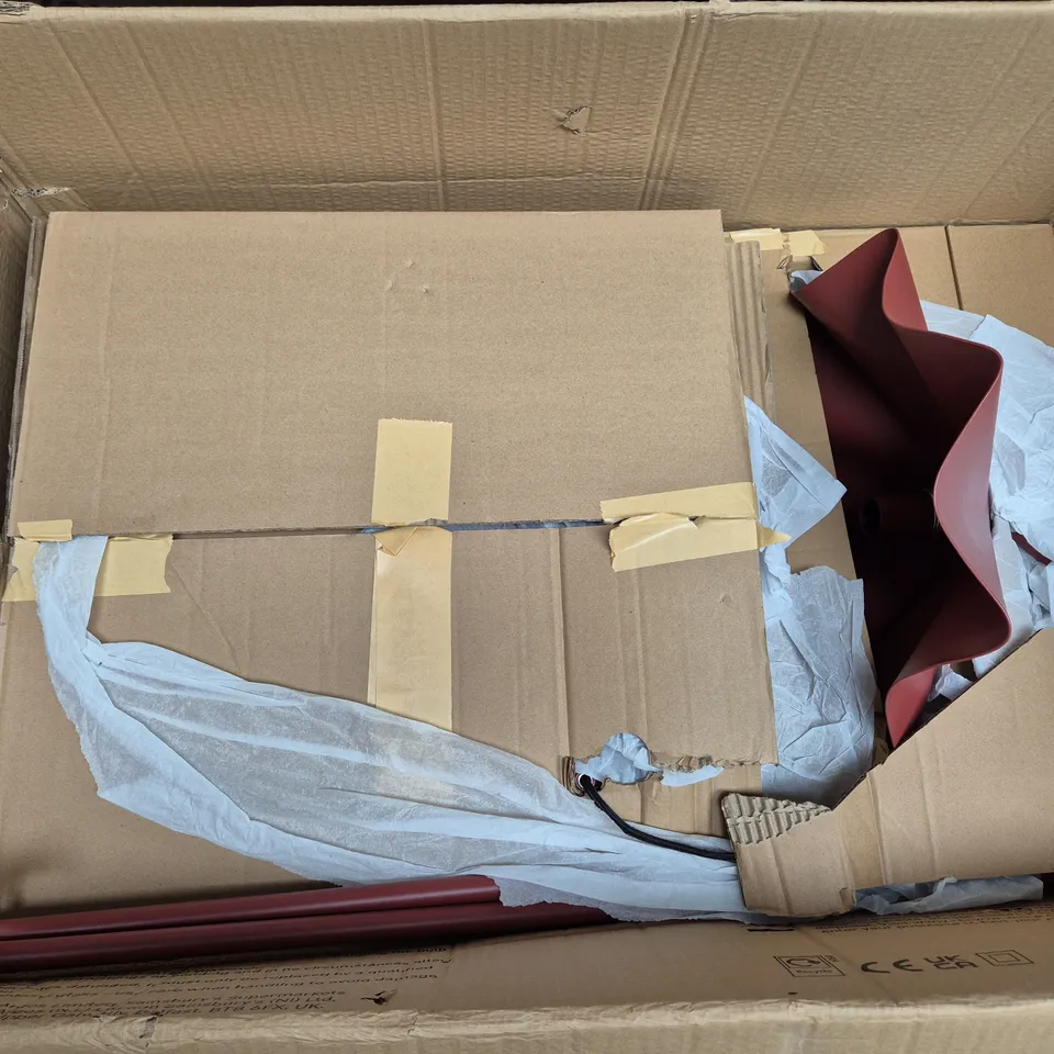 BOXED HABITAT YUNO PLEAT FLOOR LAMP RED 7264296 - COLLECTION ONLY