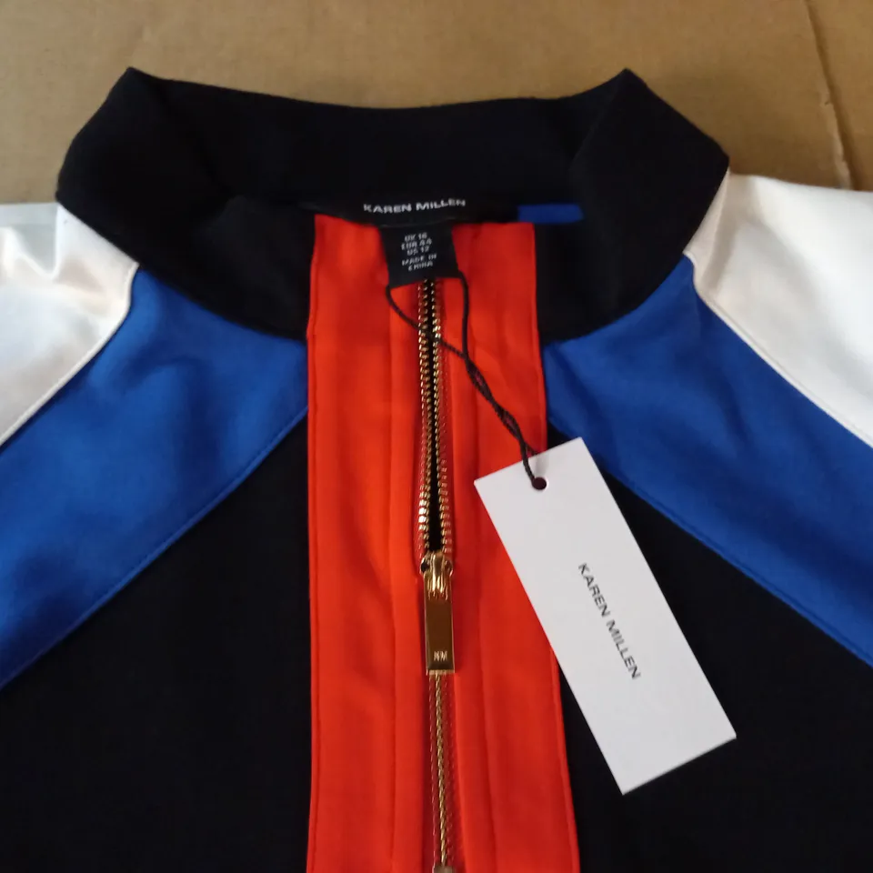 KAREN MILLEN COLOUR BLOCK PONTE TOP - UK 16