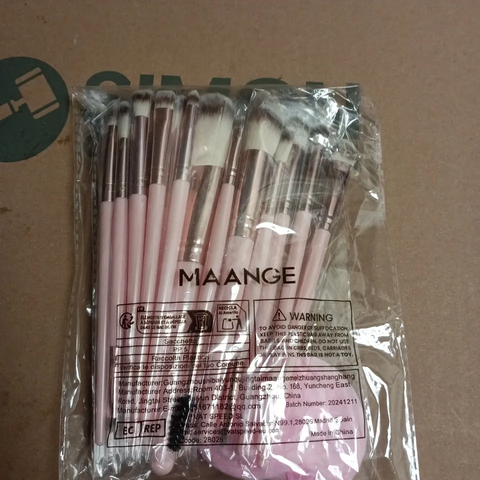 MAANGE MAKEUP BRUSH SET – PINK HANDLES, SEALED PACKAGING