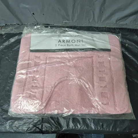 CATHERINE LANSFIELD ARMONI 2 PIECE BATH MAT SET IN PINK