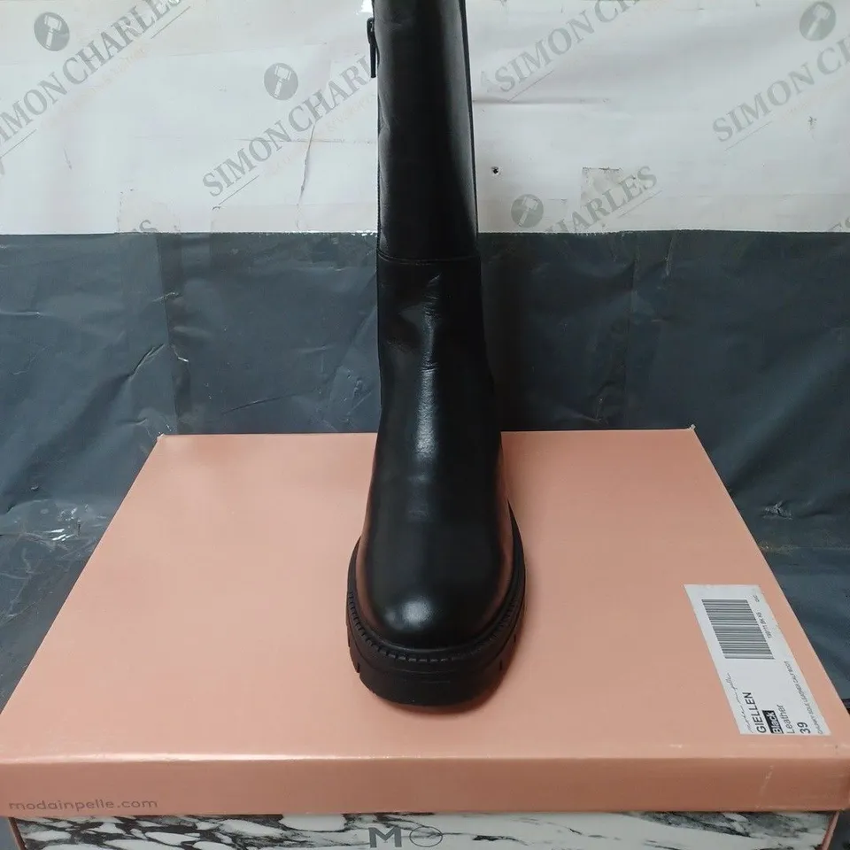 MODA IN PELLE LEATHER BOOTS BLACK SIZE EU 39