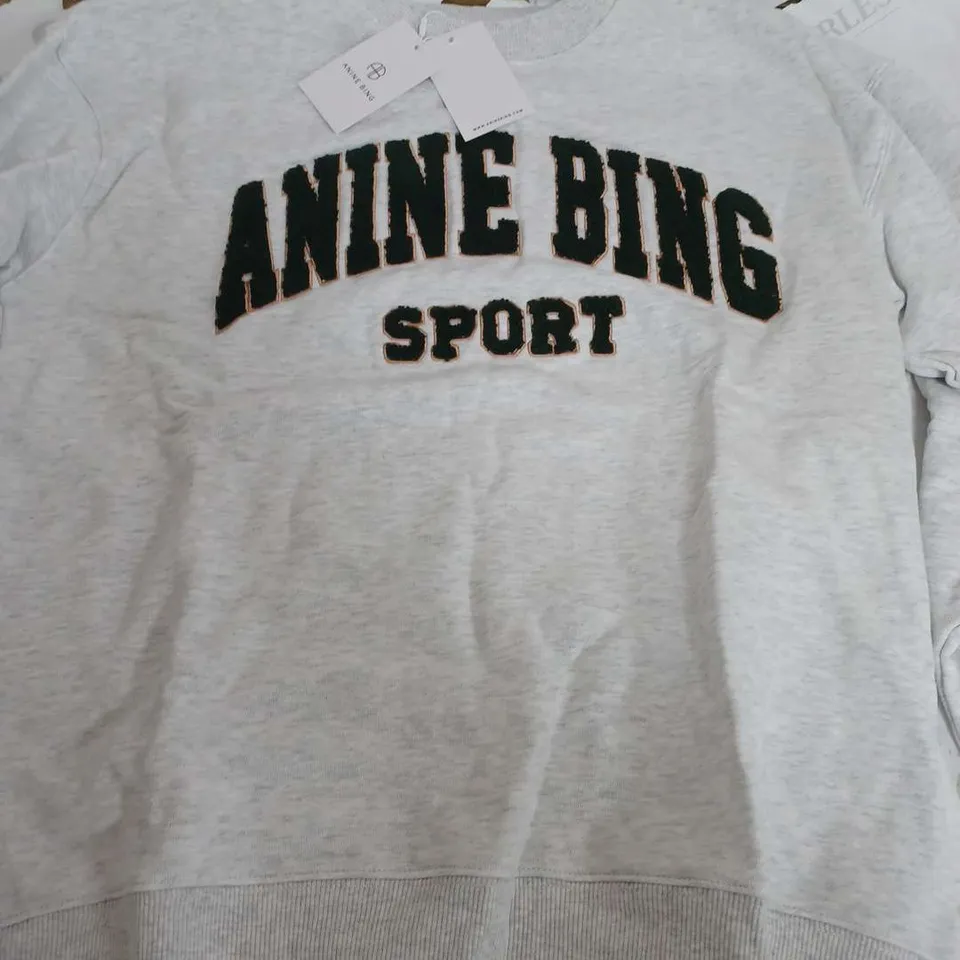 ANINE BING SPORTS LIGHT GREY SWEATSHIRT - LARGE