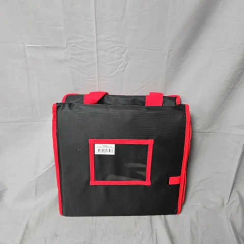EZZONE FOOD DELIVERY BAG 14X14X12 – BLACK WITH RED TRIM (INSULATED)