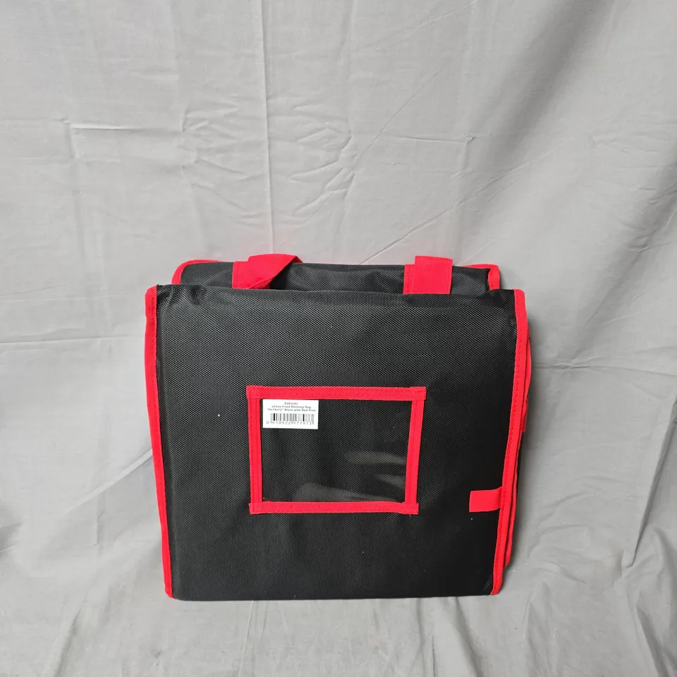 EZZONE FOOD DELIVERY BAG 14X14X12 – BLACK WITH RED TRIM (INSULATED)