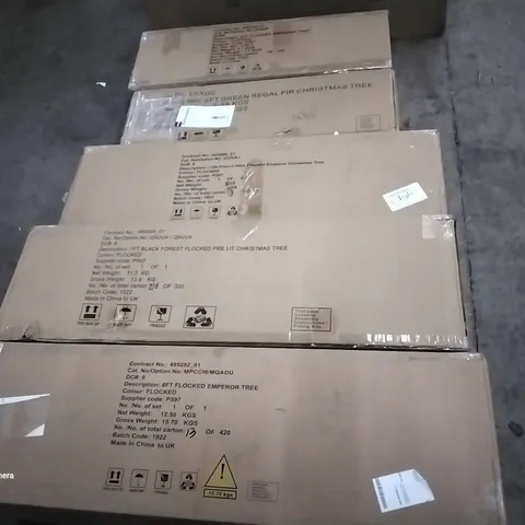 5 ASSOTRED BOXED CHRISTMAS TREES