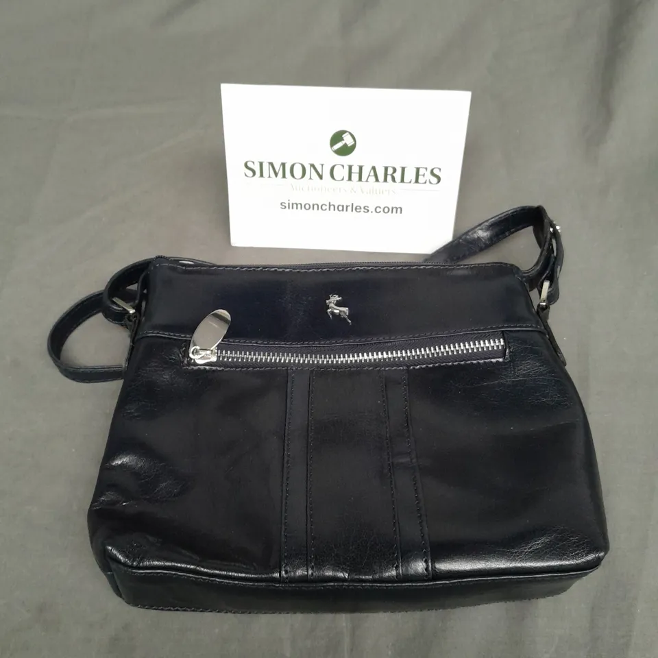 ASHWOOD LADIES HANDBAG ZIP FASTENING DARK NAVY BLUE
