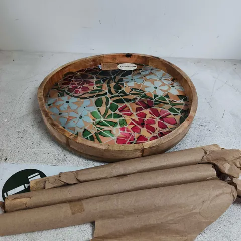 LIVMORE MOSAIC DESIGN WOODEN SIDE TABLE