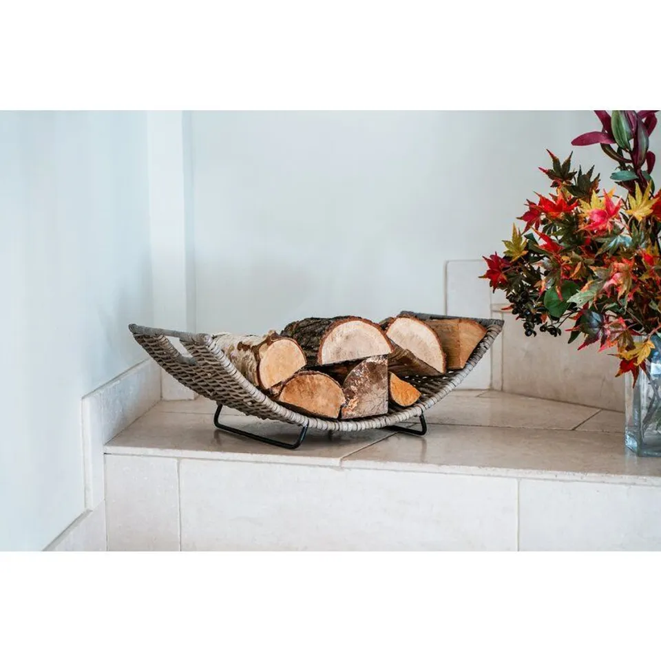 BOXED KYLER WICKER LOG CARRIER 72CM X 51CM