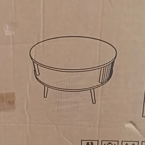 BOXED IVY BEIGE COFFEE TABLE - BEIGE/BLACK (1 BOX)
