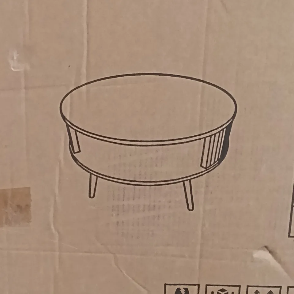 BOXED IVY BEIGE COFFEE TABLE - BEIGE/BLACK (1 BOX)