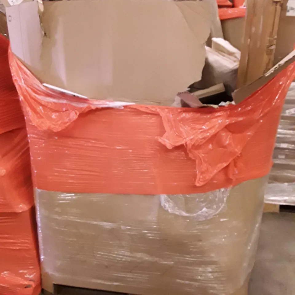 PALLET OF ASSORTED PRODUCTS INCLUDING ROLLING CART, TOILET SEAT, EMART CHROMAKRY BACKDROP, GRANDFALLS PRESSURE WASHER 