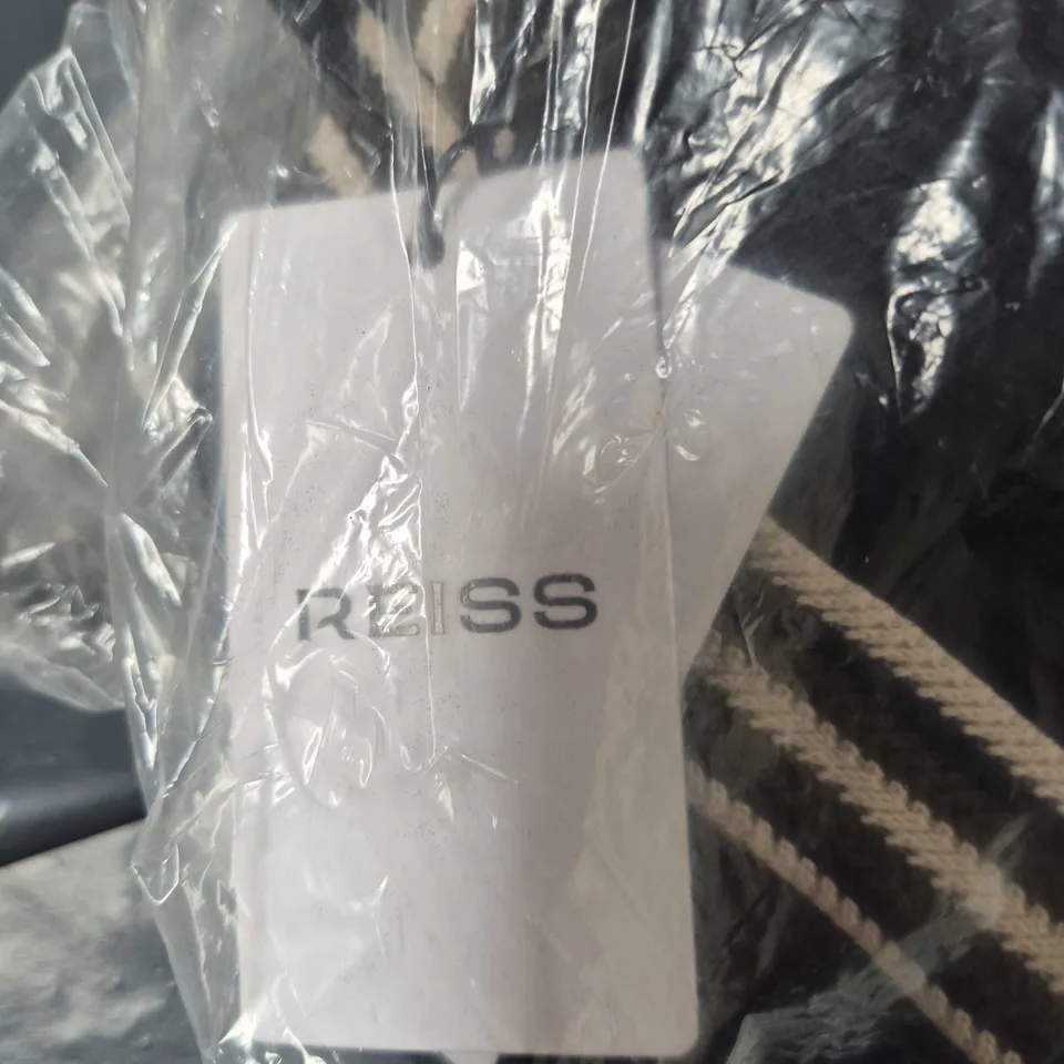 REISS GAIA KNIT WOVEN MIX DRESS – NAVY – SIZE L