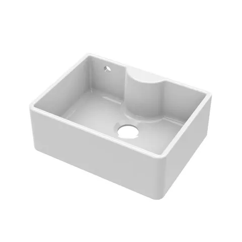 BOXED NUIE 460MM W SINGLE BOWL FIRECLAY FARMHOUSE KITCHEN SINK (1 BOX)
