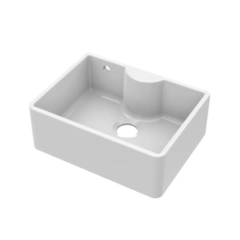 BOXED NUIE 460MM W SINGLE BOWL FIRECLAY FARMHOUSE KITCHEN SINK (1 BOX)
